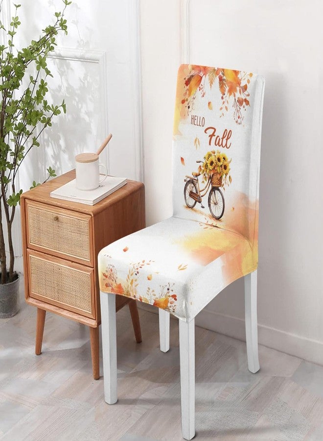 PyreneanHaven Fall Chair Covers Set of 4, Fall Decorations Stretch Removable Washable Dining Room Thanksgiving Chair Protector Slipcovers Autumn Decor Holiday Party Kitchen Home Decorations (Fall 1, 4 PCS) - Image 5